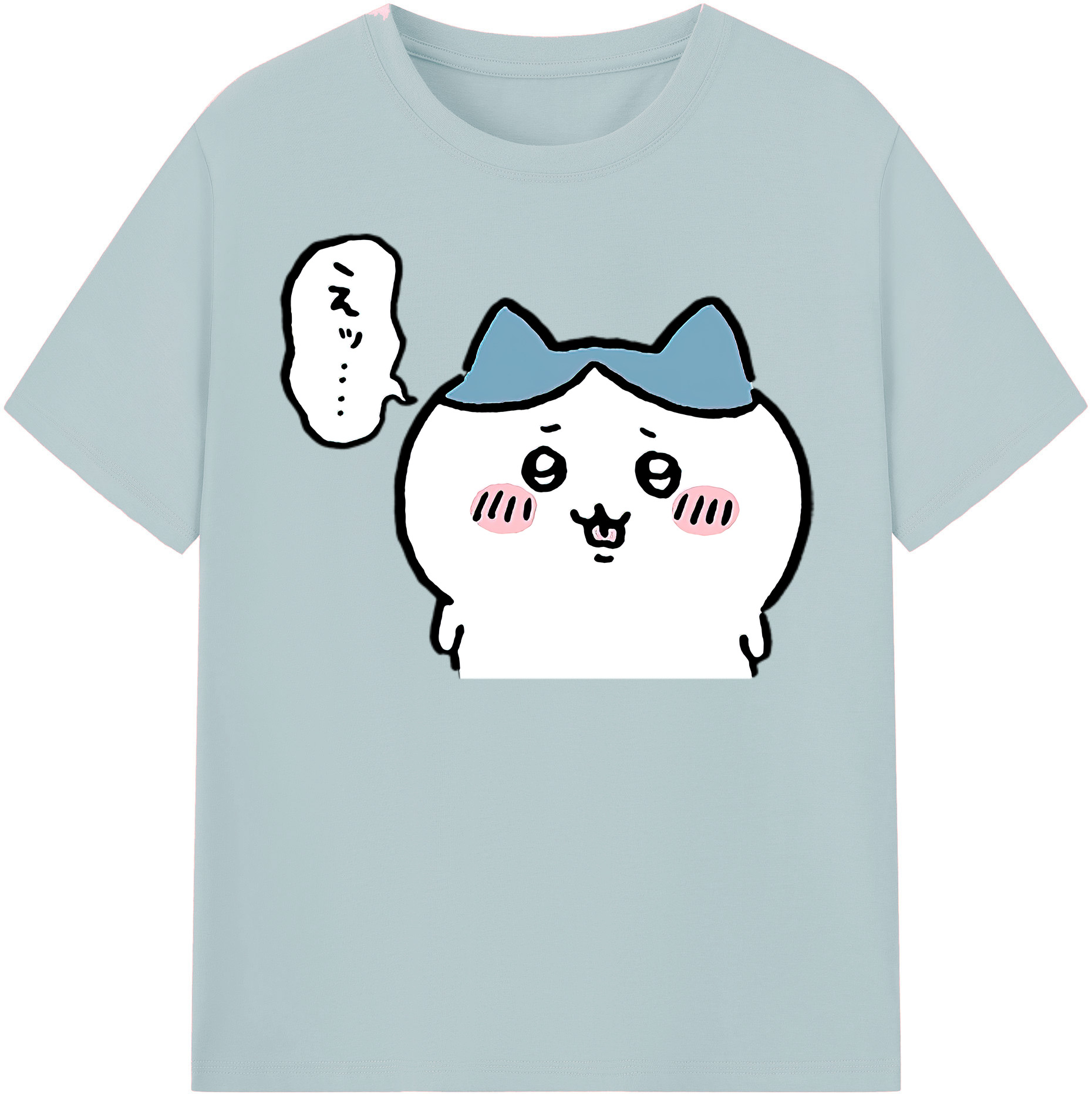 （画像用） ちいかわ ハチワレ Chii-kawa hachiware 綿100％半袖Tシャツ（フロントプリント）